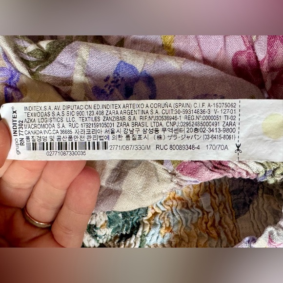 🌸 Zara Floral Smocked Pull-On Shorts | Size Medium | Boho Cottagecore - Picture 10 of 11